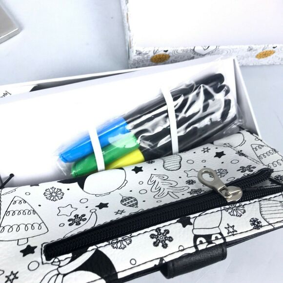 Doodlz Coloring Wallet - Penguin DIY ARTS & CRAFTS Kids Money Holder w/ Markers - Picture 5 of 7